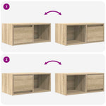 Tv-Benker 2 Stk Sonoma Eik 60X31X25,5 Cm Konstruert Tre