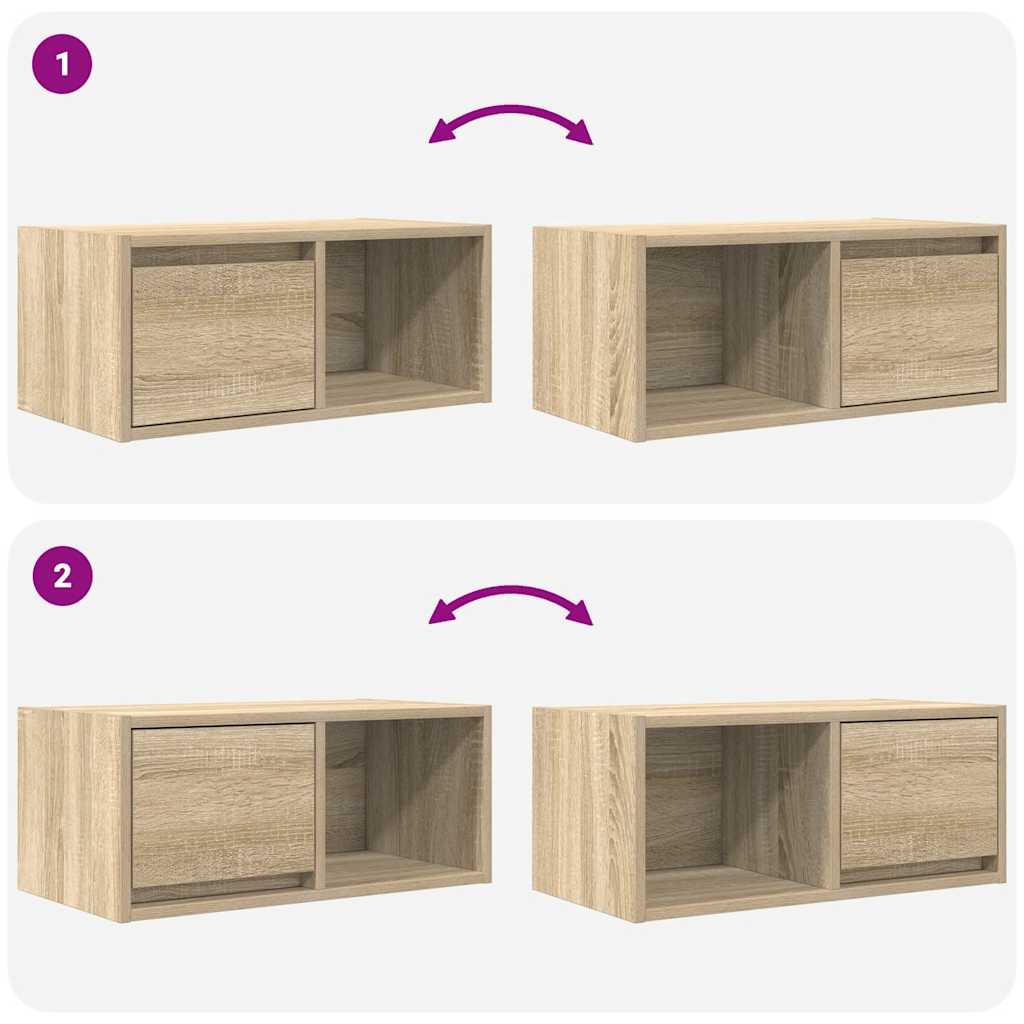 Tv-Benker 2 Stk Sonoma Eik 60X31X25,5 Cm Konstruert Tre