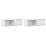 Tv-Benker 2 Stk Hvit 80X31X25,5 Cm Konstruert Tre