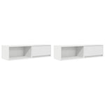 Tv-Benker 2 Stk Hvit 100X31X25,5 Cm Konstruert Tre