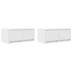 Tv-Benker 2 Stk Hvit 60X31X25,5 Cm Konstruert Tre