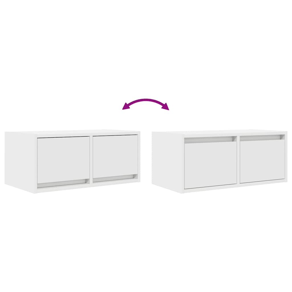 Tv-Benker 2 Stk Hvit 60X31X25,5 Cm Konstruert Tre