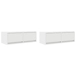 Tv-Benker 2 Stk Hvit 80X31X25,5 Cm Konstruert Tre