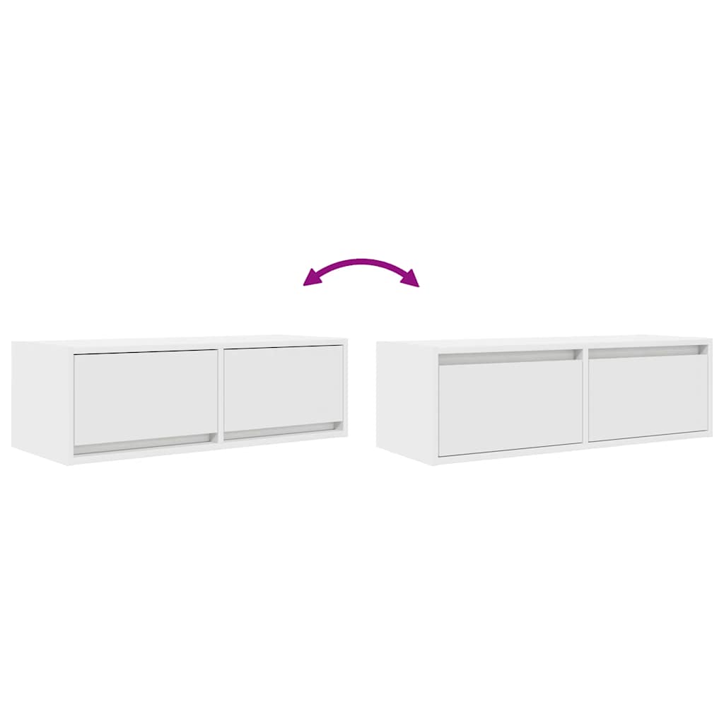 Tv-Benker 2 Stk Hvit 80X31X25,5 Cm Konstruert Tre