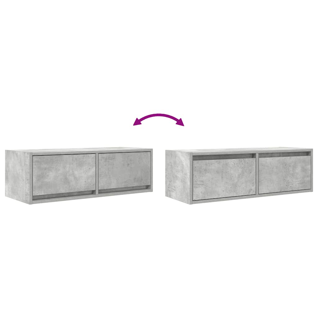 Tv-Benker 2 Stk Betonggrå 80X31X25,5 Cm Konstruert Tre