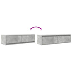 Tv-Skap Med Skuff Betonggrå 100 X 31 X 25.5 Cm Konstruert Tre