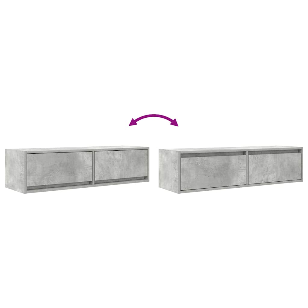 Tv-Skap Med Skuff Betonggrå 100 X 31 X 25.5 Cm Konstruert Tre