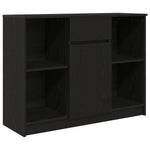 Skjenk Med Skuff Svart Eik 101X35X76 Cm Konstruert Tre