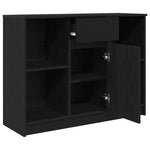 Skjenk Med Skuff Svart Eik 101X35X76 Cm Konstruert Tre