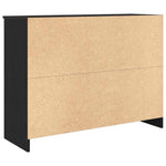 Skjenk Med Skuff Svart Eik 101X35X76 Cm Konstruert Tre