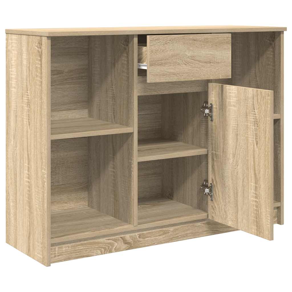 Skjenk Med Skuff Sonoma Eik 101X35X76 Cm Konstruert Tre
