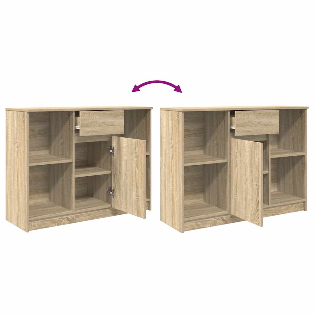 Skjenk Med Skuff Sonoma Eik 101X35X76 Cm Konstruert Tre