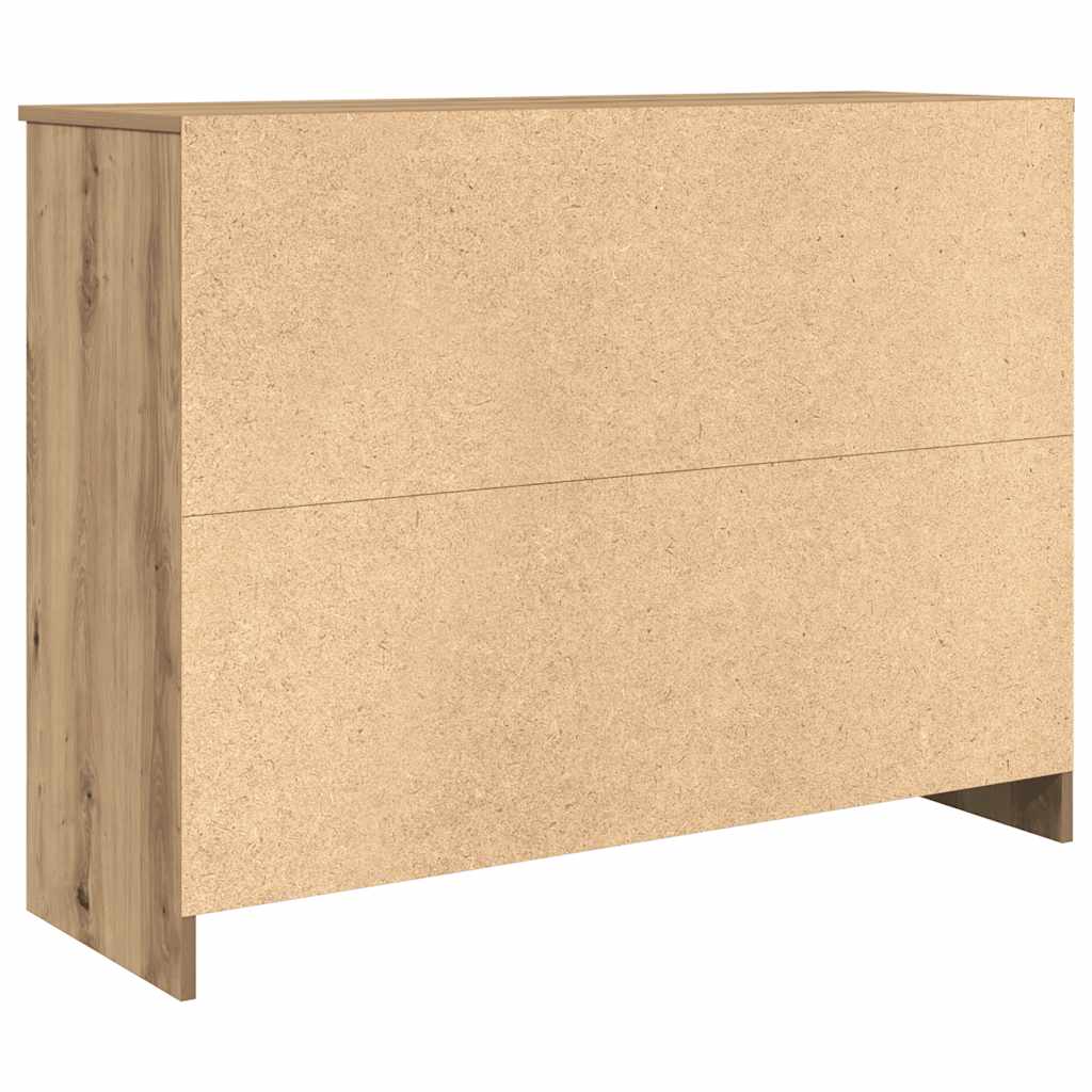 Skjenk Med 6 Skuffer Artisan Eik 101X35X76 Cm Konstruert Tre
