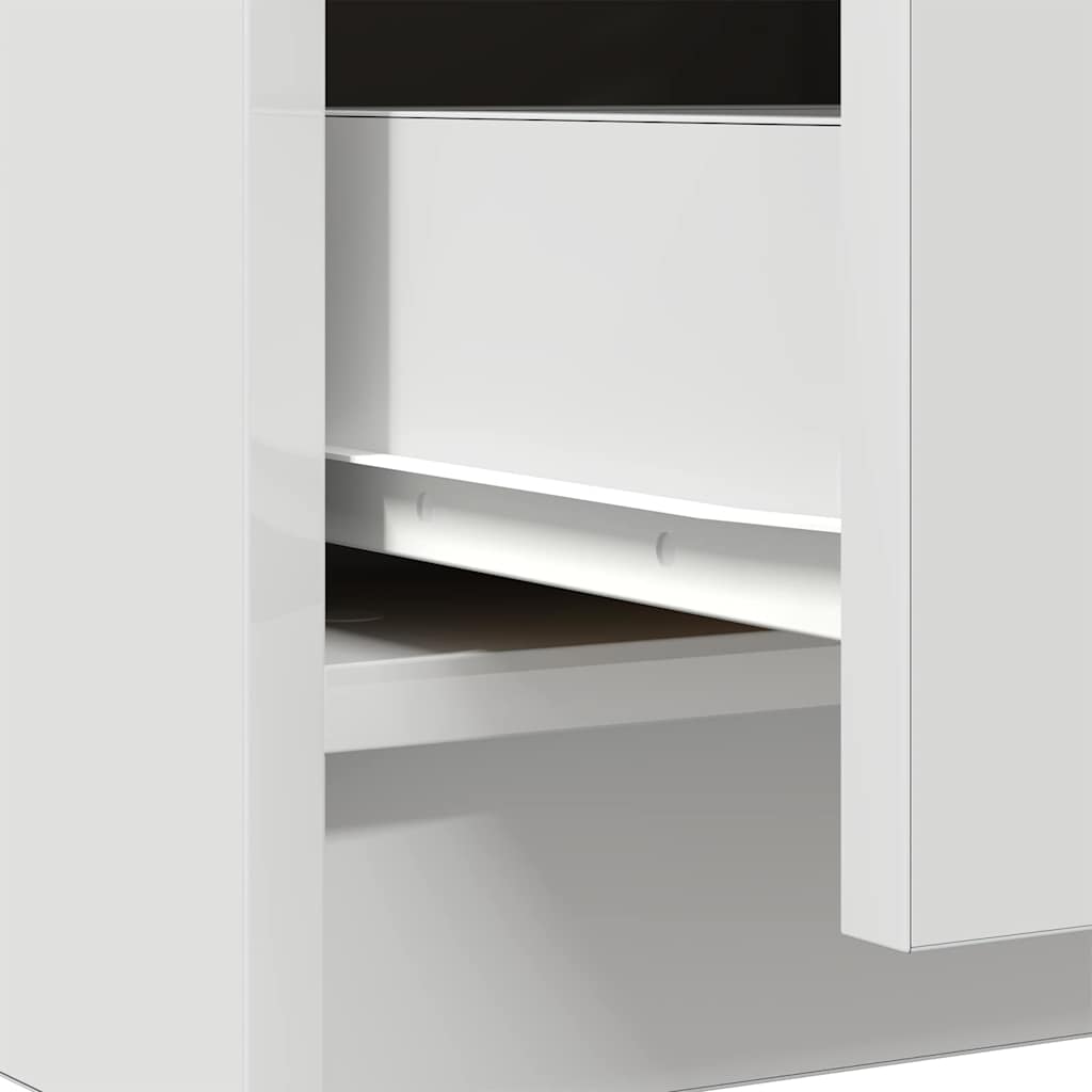 Skjenk Med Skuff Hvit 71X35X65 Cm Konstruert Tre
