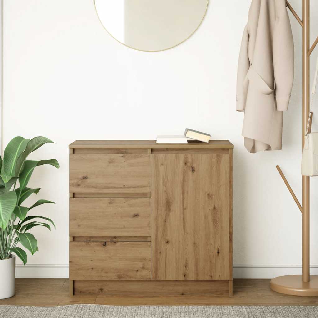 Skjenk Med Skuff Artisan Eik 71X35X65 Cm Konstruert Tre