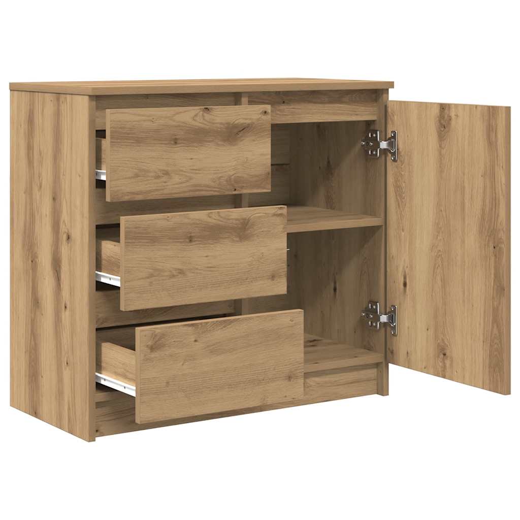 Skjenk Med Skuff Artisan Eik 71X35X65 Cm Konstruert Tre