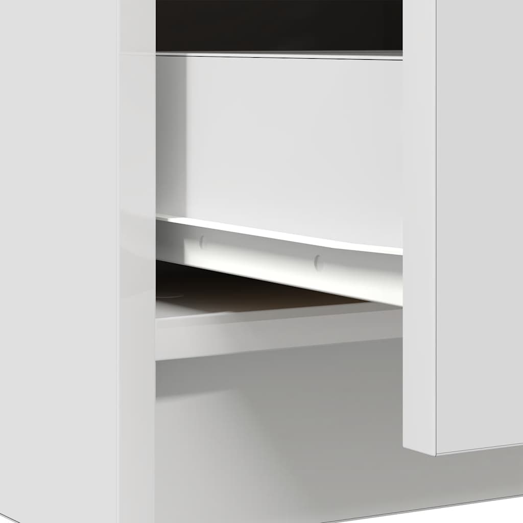 Skjenk Med Skuffer Hvit 71X35X84 Cm Konstruert Tre