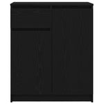 Skjenk Med Skuff Svart Eik 71X35X84 Cm Konstruert Tre