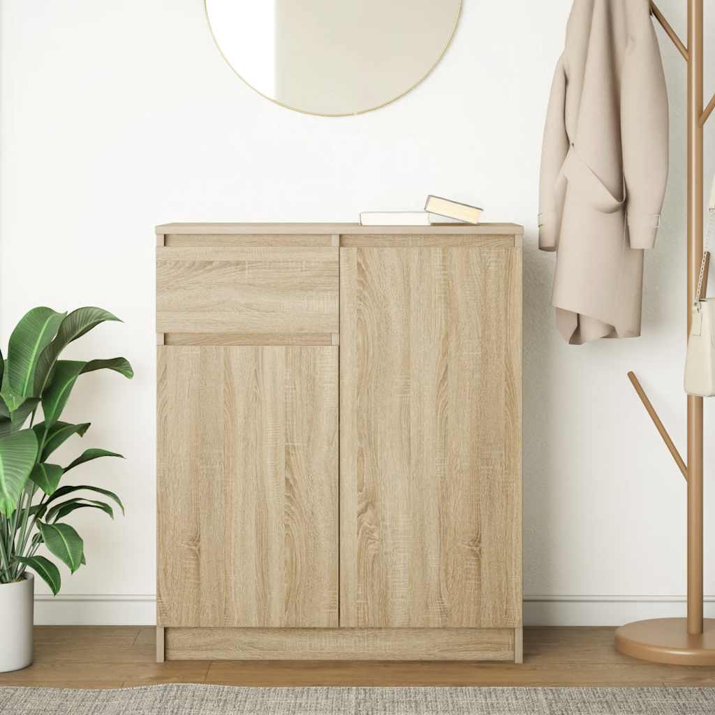 Skjenk Med Skuff Sonoma Eik 71X35X84 Cm Konstruert Tre