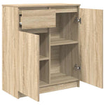 Skjenk Med Skuff Sonoma Eik 71X35X84 Cm Konstruert Tre