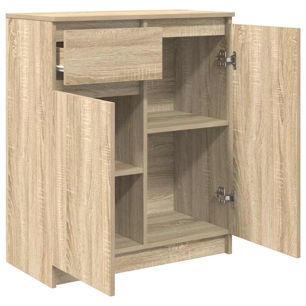 Skjenk Med Skuff Sonoma Eik 71X35X84 Cm Konstruert Tre