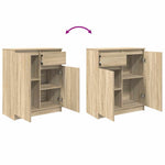 Skjenk Med Skuff Sonoma Eik 71X35X84 Cm Konstruert Tre