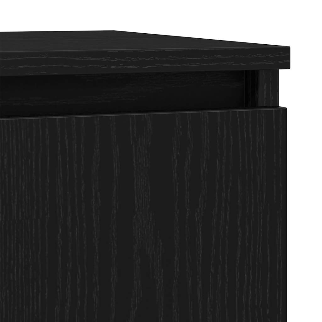 Skjenk Med Skuff Svart Eik 71X35X65 Cm Konstruert Tre