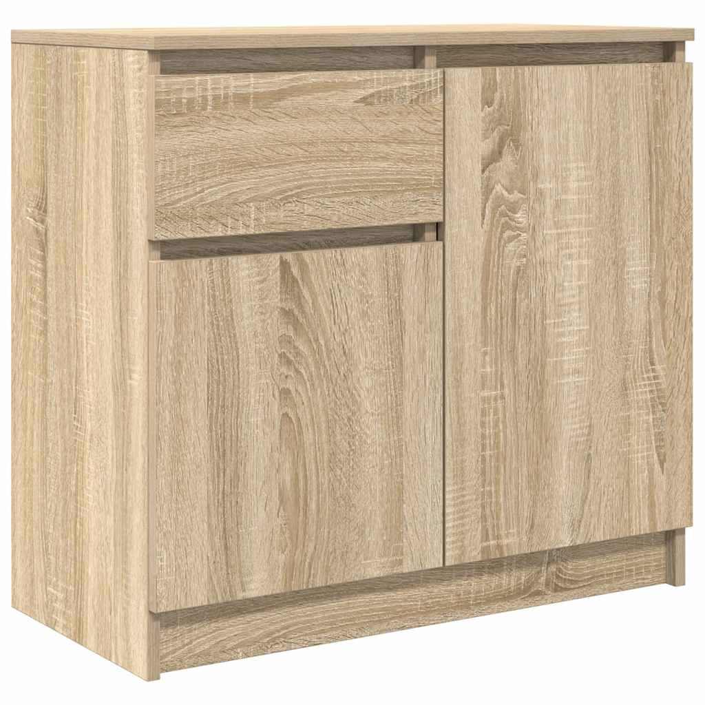 Skjenk Med Skuff Sonoma Eik 71X35X65 Cm Konstruert Tre
