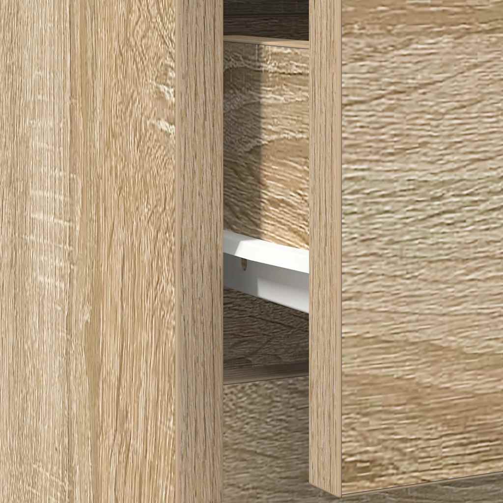 Skjenk Med Skuff Sonoma Eik 71X35X65 Cm Konstruert Tre