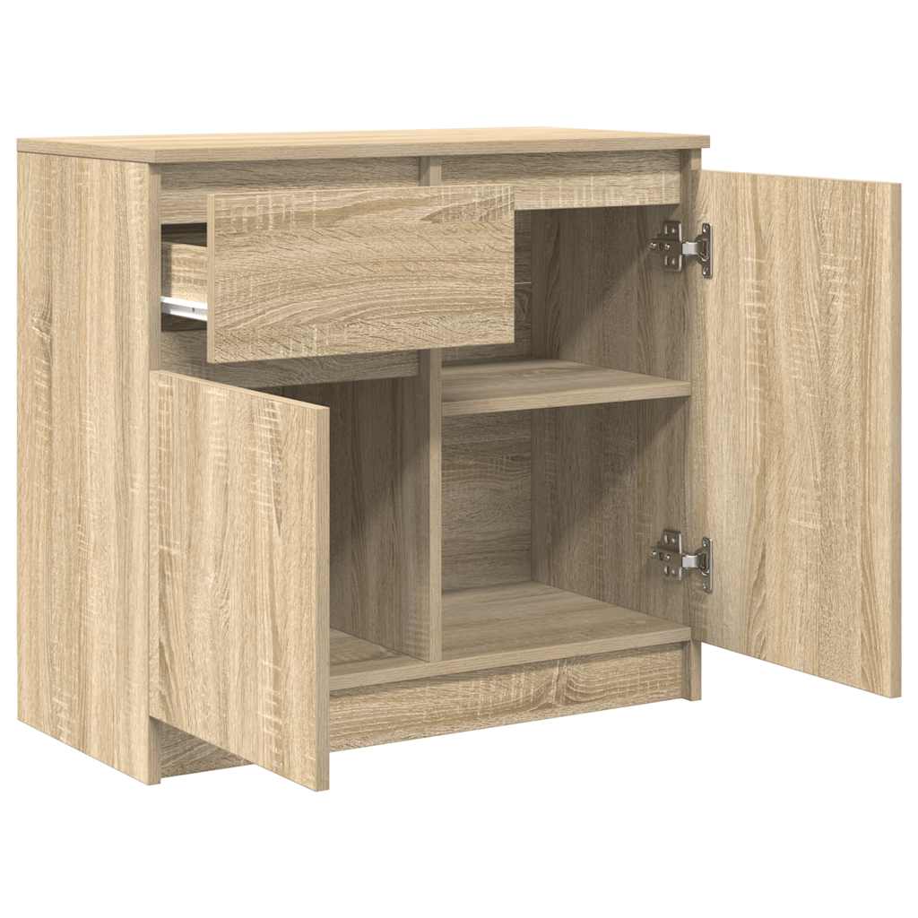 Skjenk Med Skuff Sonoma Eik 71X35X65 Cm Konstruert Tre