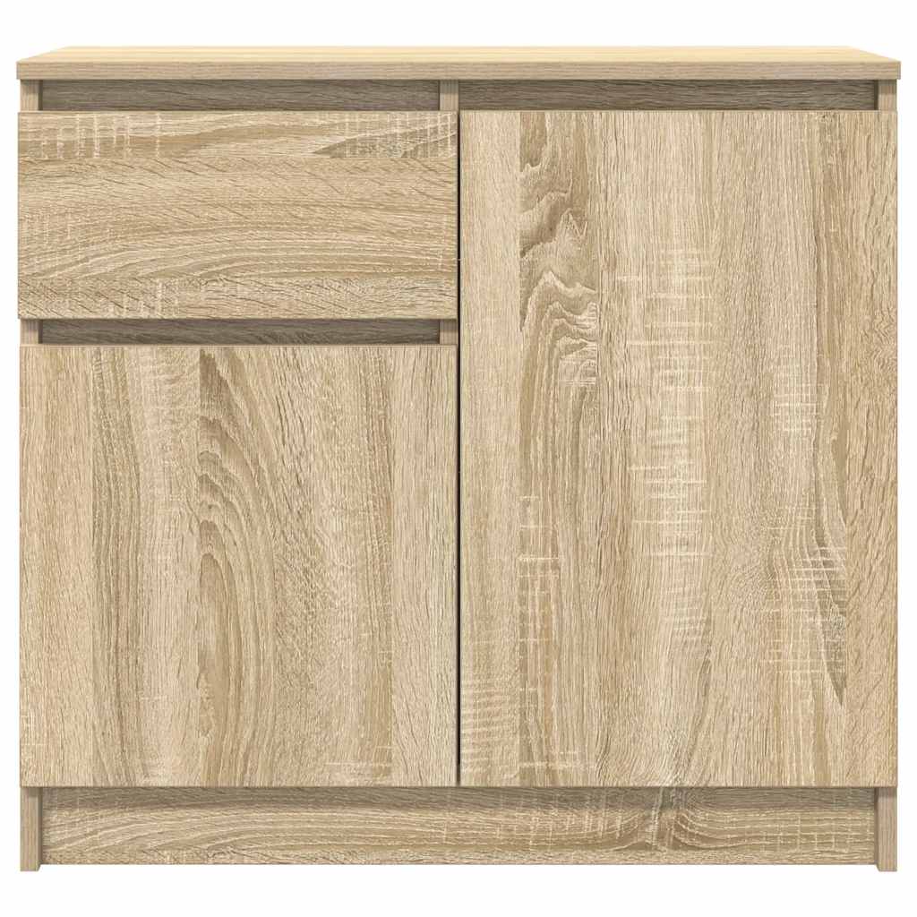 Skjenk Med Skuff Sonoma Eik 71X35X65 Cm Konstruert Tre
