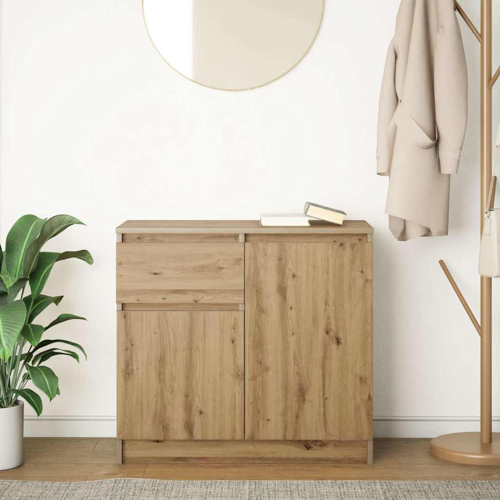 Skjenk Med Skuff Artisan Eik 71X35X65 Cm Konstruert Tre