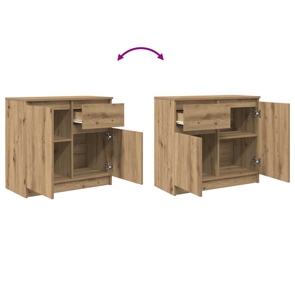 Skjenk Med Skuff Artisan Eik 71X35X65 Cm Konstruert Tre