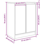 Skjenk Betonggrå 57X34X76 Cm Konstruert Tre