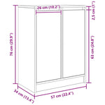 Skjenk Artisan Eik 57X34X76 Cm Konstruert Tre