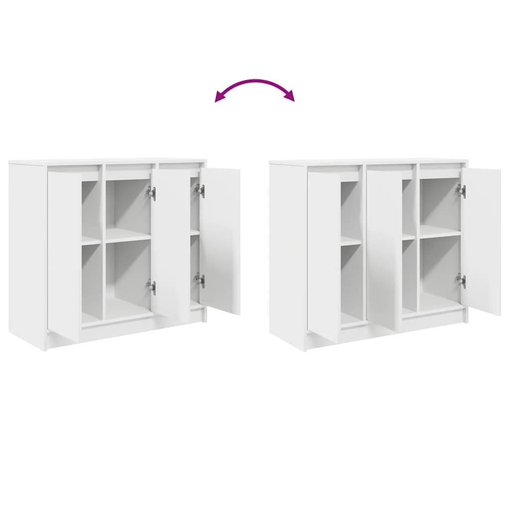 Skjenk Hvit 85X34X76 Cm Konstruert Tre
