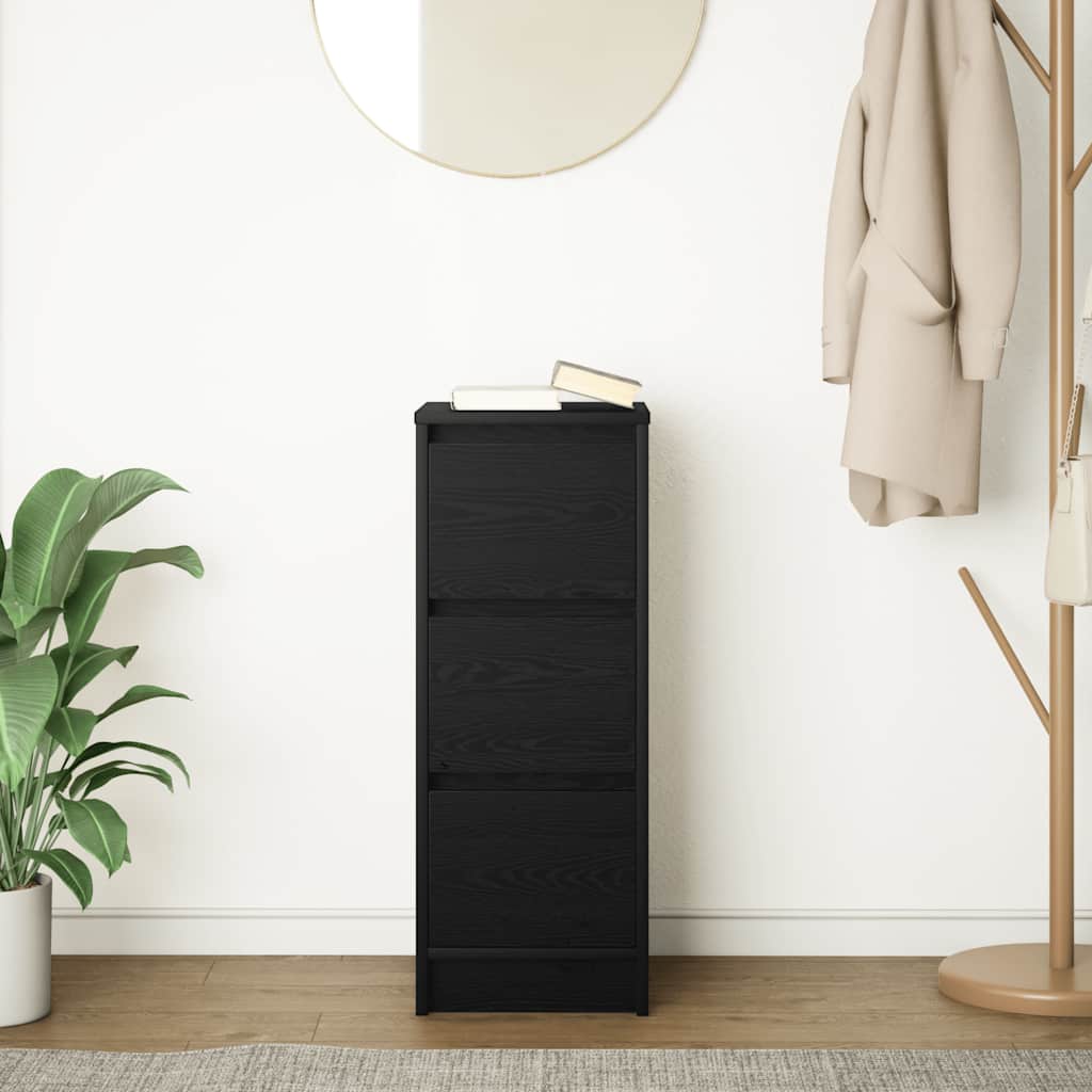 Skjenk Svart Eik 29,5X34X76 Cm Konstruert Tre