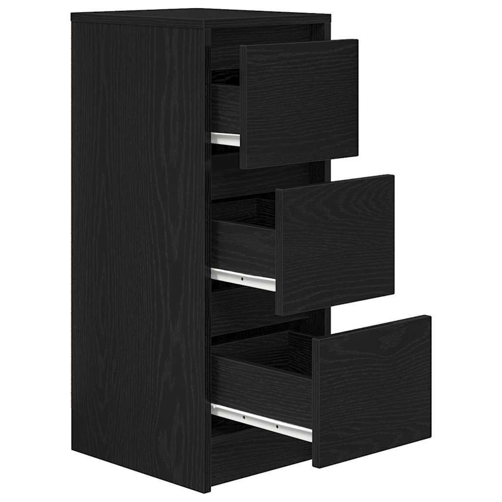 Skjenk Svart Eik 29,5X34X76 Cm Konstruert Tre