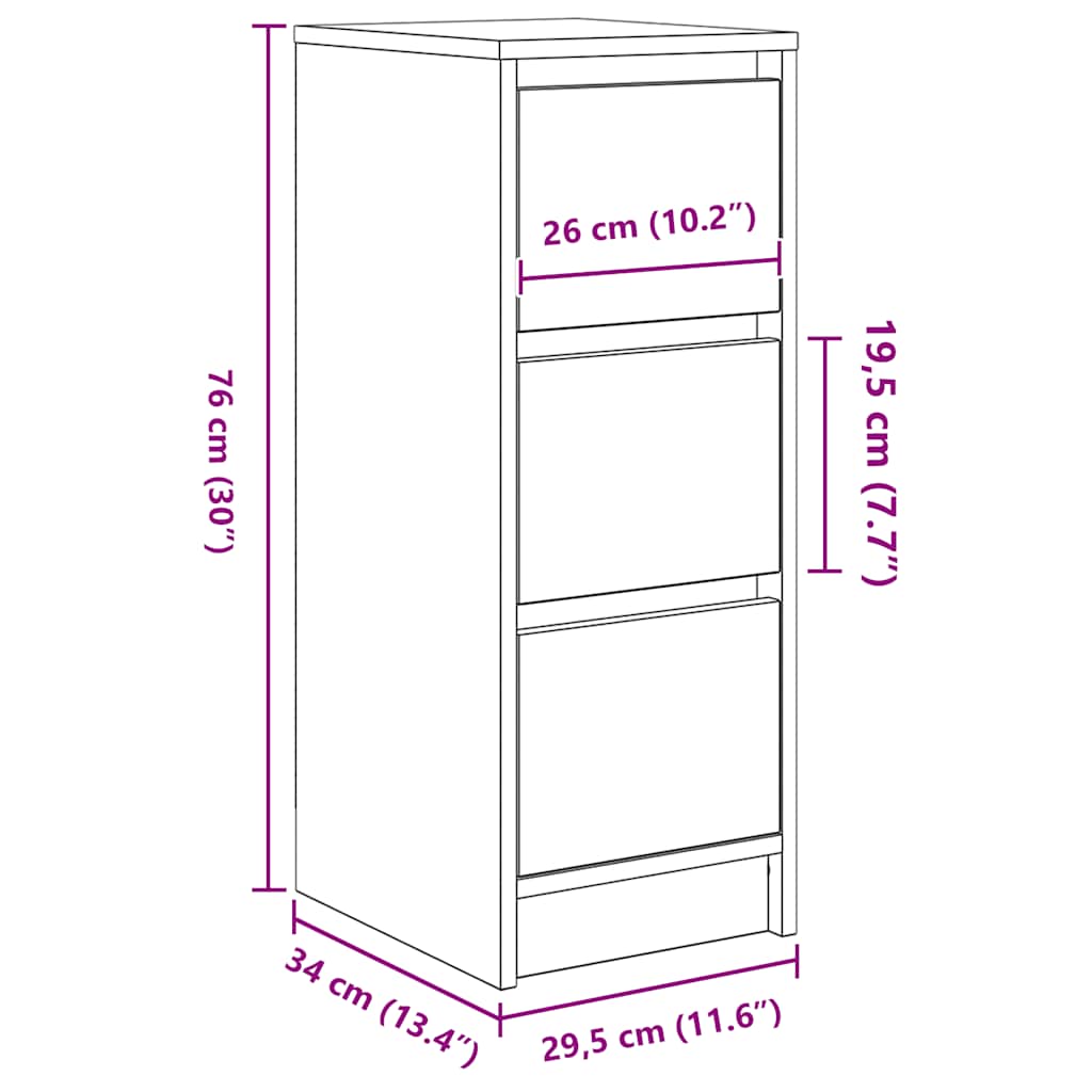 Skjenk Gammelt Tre 29,5X34X76 Cm Konstruert Tre