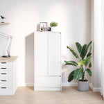 Skap Med Skuff Hvit 55,5X34X119,5 Cm Konstruert Tre