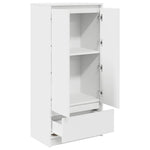Skap Med Skuff Hvit 55,5X34X119,5 Cm Konstruert Tre