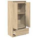 Skap Med Skuff Sonoma Eik 55,5X34X119,5 Cm Konstruert Tre