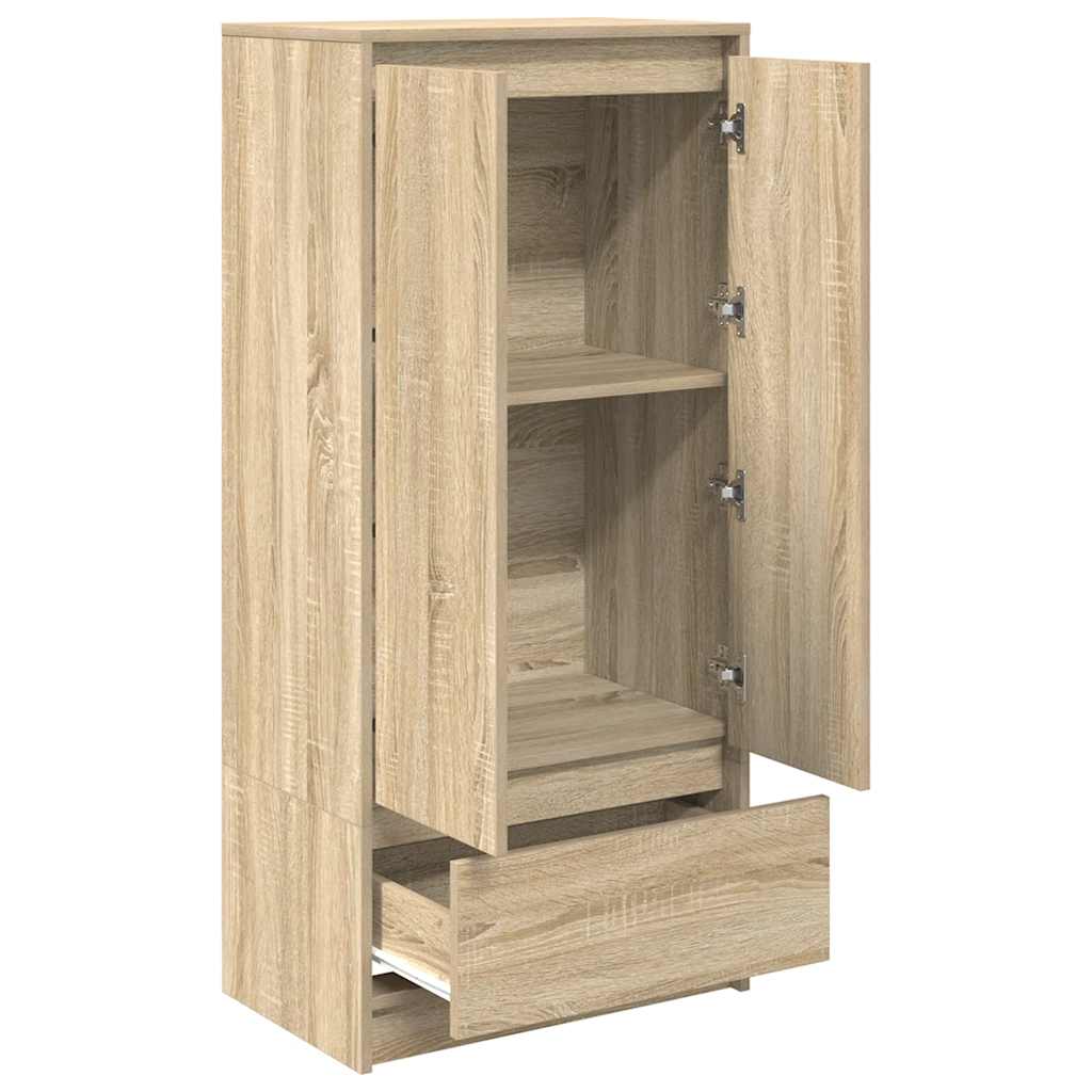 Skap Med Skuff Sonoma Eik 55,5X34X119,5 Cm Konstruert Tre