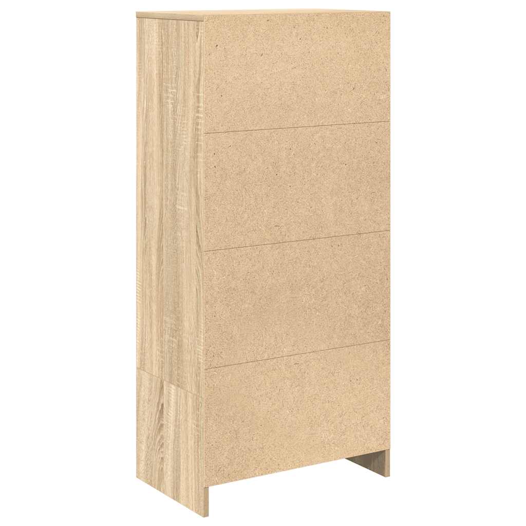 Skap Med Skuff Sonoma Eik 55,5X34X119,5 Cm Konstruert Tre