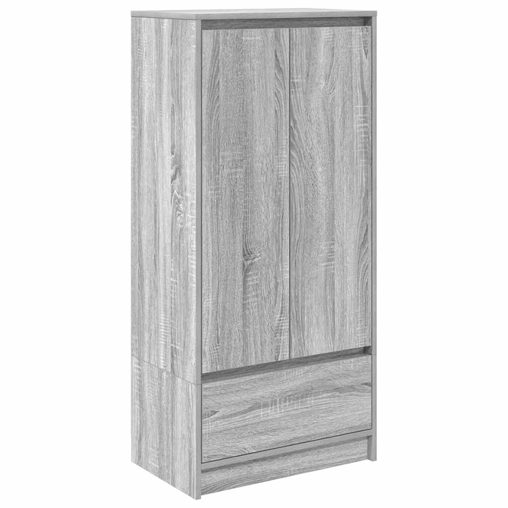 Skap Med Skuff Grå Sonoma 55,5X34X119,5 Cm Konstruert Tre