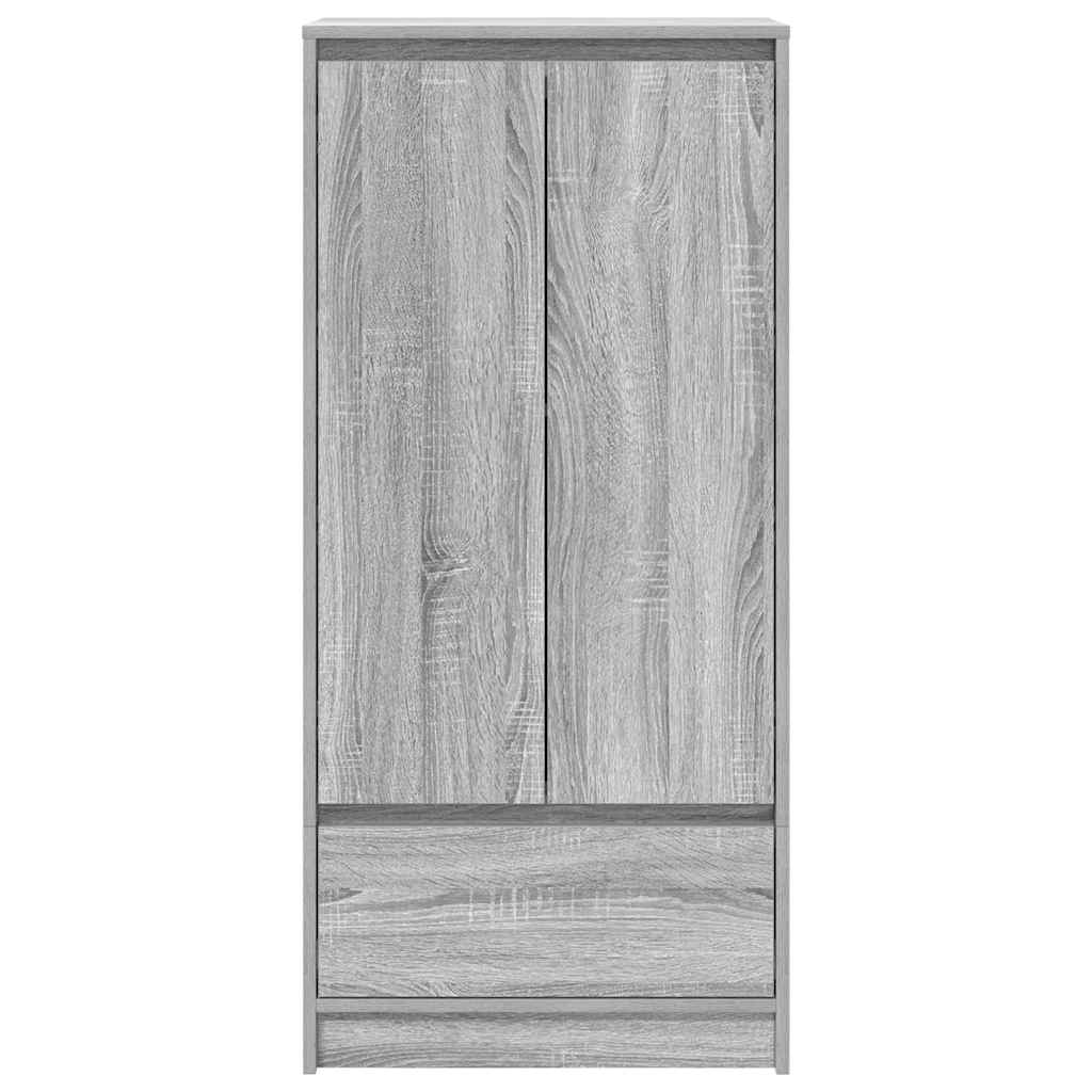 Skap Med Skuff Grå Sonoma 55,5X34X119,5 Cm Konstruert Tre