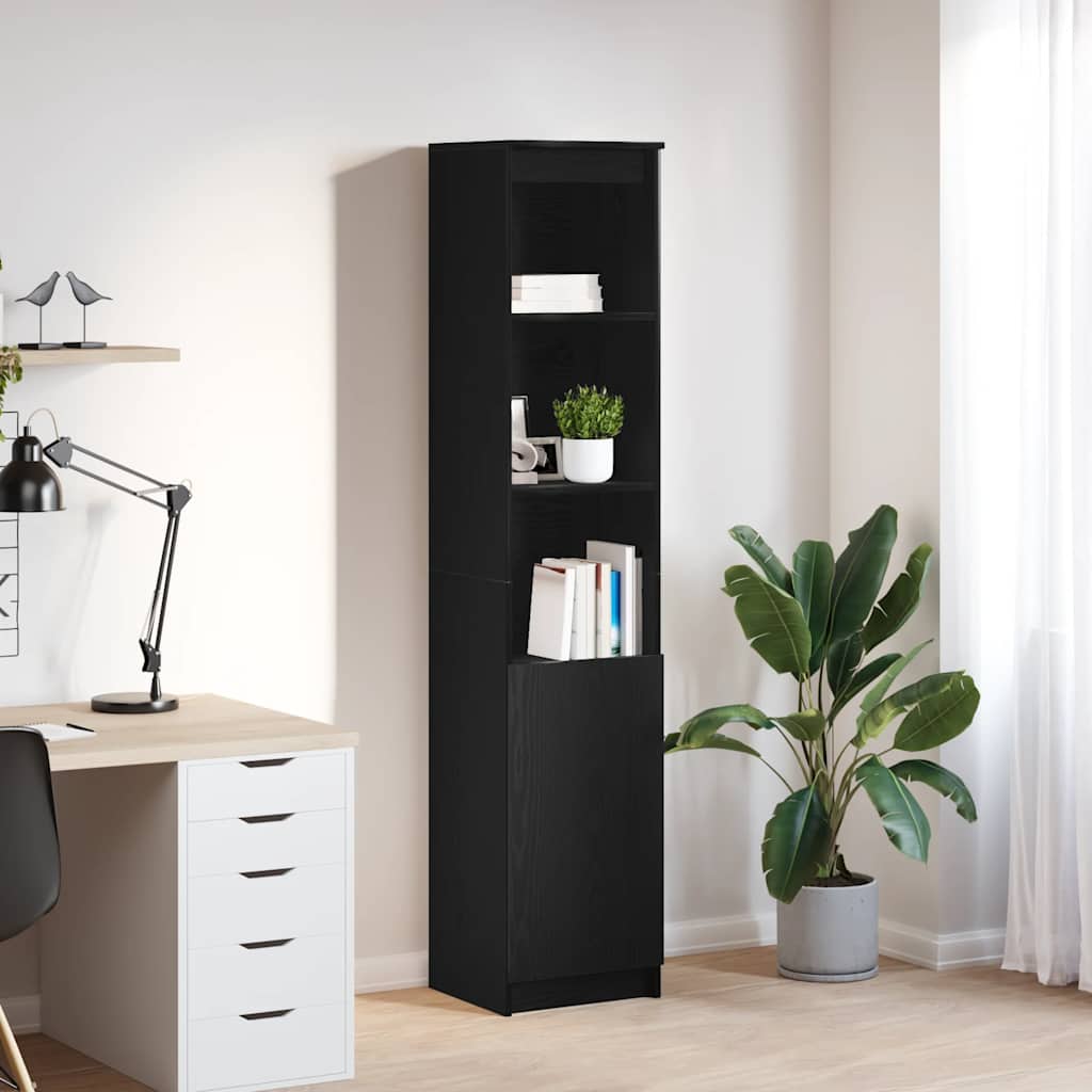 Høybord Svart Eik 37,5X35X180 Cm Konstruert Tre