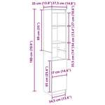 Highboard Artisan Eik 37,5X35X180 Cm Konstruert Tre