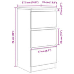 Skjenk Hvit 37,5X35X76 Cm Konstruert Tre