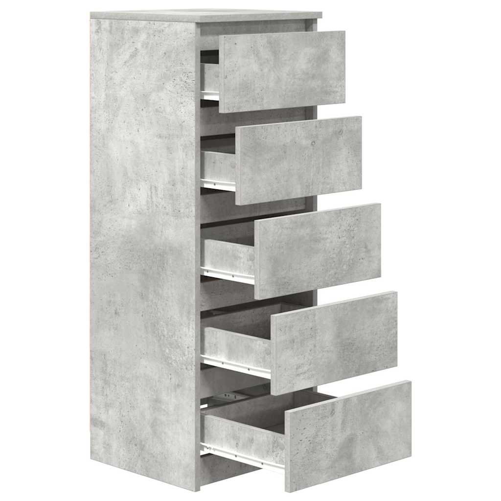 Skjenk Med Skuffer Betonggrå 37,5X35X99 Cm Konstruert Tre